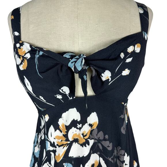 YUMI KIM Black Floral Cutout Midi Dress Women's Small NWOT Preppy Chic - Picture 2 of 5